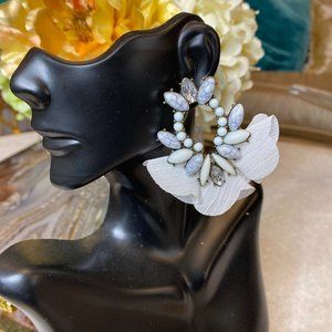 marble stone jewel earrings